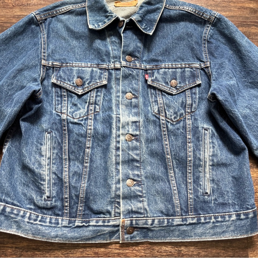 VINTAGE Rare Levi’s 1980s Men’s Jean jacket 48 - Picture 5 of 6